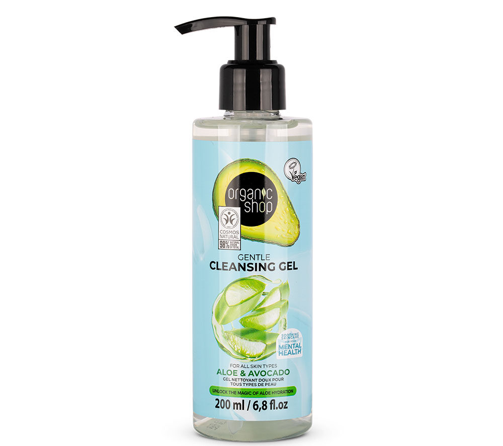 ORGANIC SHOP GEL LIMPIADOR SUAVE PARA TODO TIPO DE PIELES ALOE Y AGUACATE