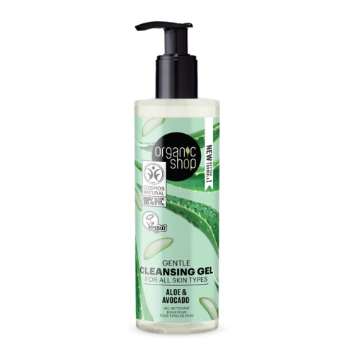 ORGANIC SHOP GEL LIMPIADOR SUAVE PARA TODO TIPO DE PIELES ALOE Y AGUACATE