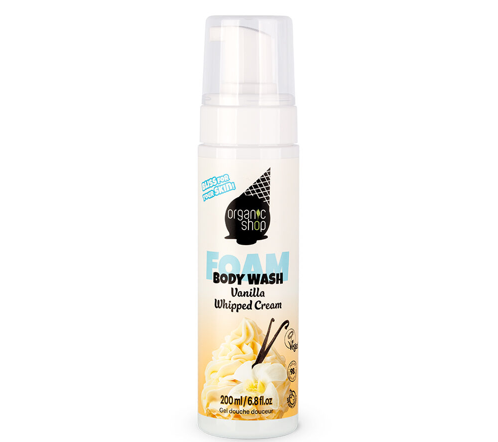 ORGANIC SHOP GEL DE DUCHA MOUSSE CORPORAL ULTRASUAVE CREMA BATIDA DE VAINILLA