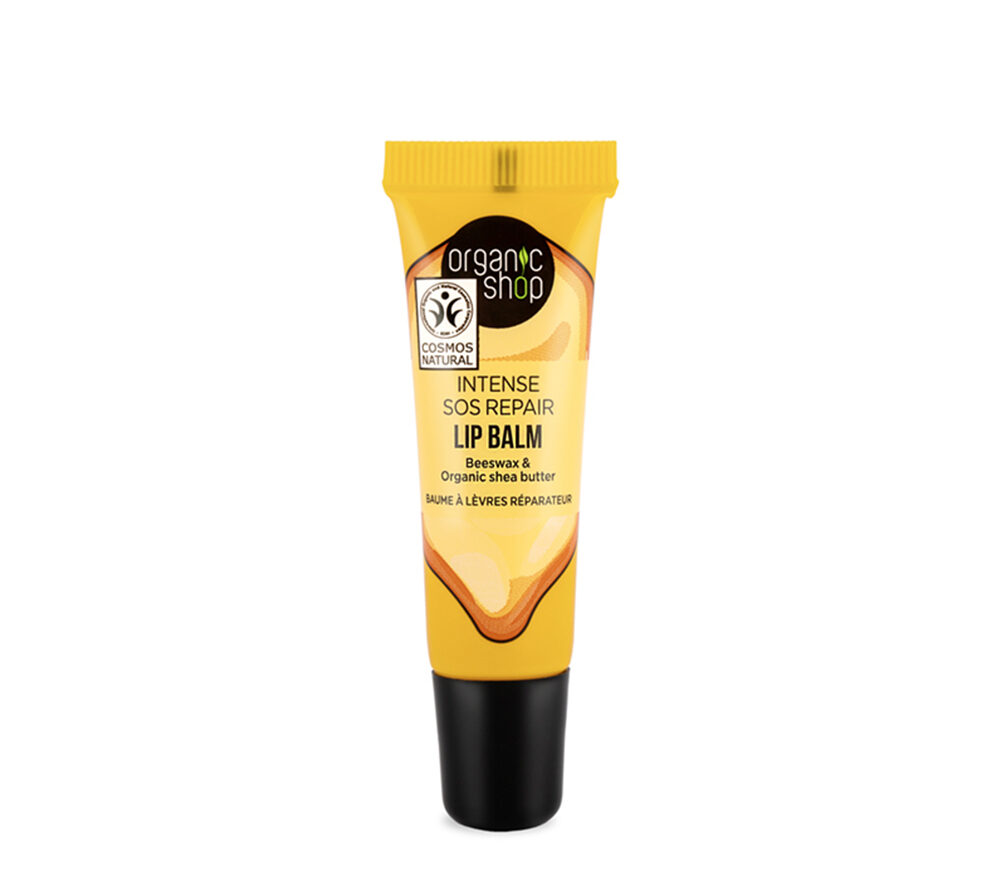 ORGANIC SHOP BÁLSAMO LABIAL REPARADOR INTENSIVO SOS CERA DE ABEJA Y KARITÉ
