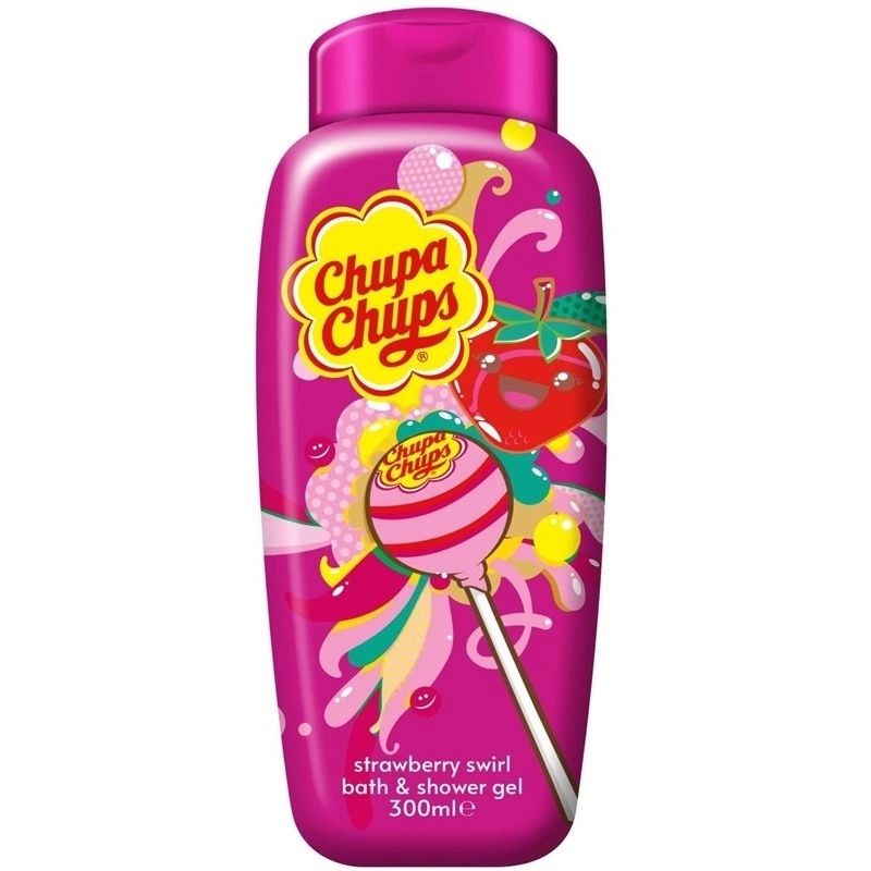 CHUPA CHUPS GEL DE BAÑO Y CHAMPÚ DE FRESA BATIDA