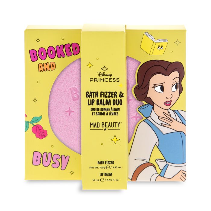 MAD BEAUTY PRINCESAS DISNEY BOMBA DE BAÑO + BÁLSAMO LABIAL BELLA