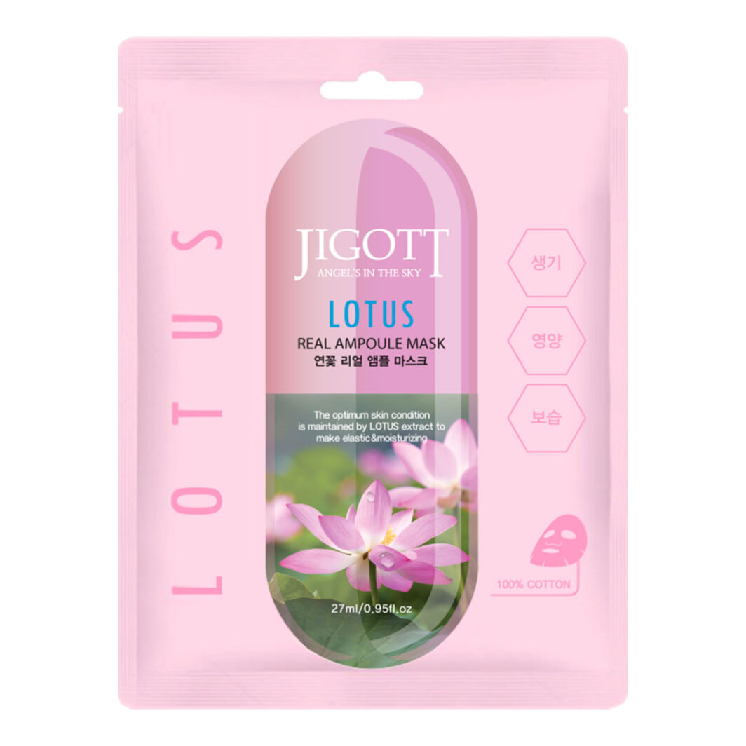 JIGOTT REAL AMPOULE MASCARILLA FACIAL FLOR DE LOTO