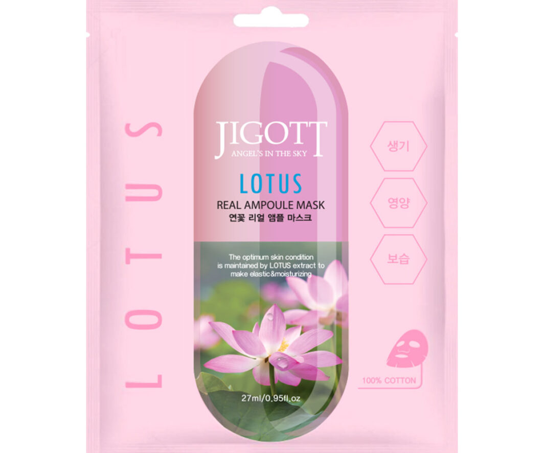 JIGOTT REAL AMPOULE MASCARILLA FACIAL FLOR DE LOTO