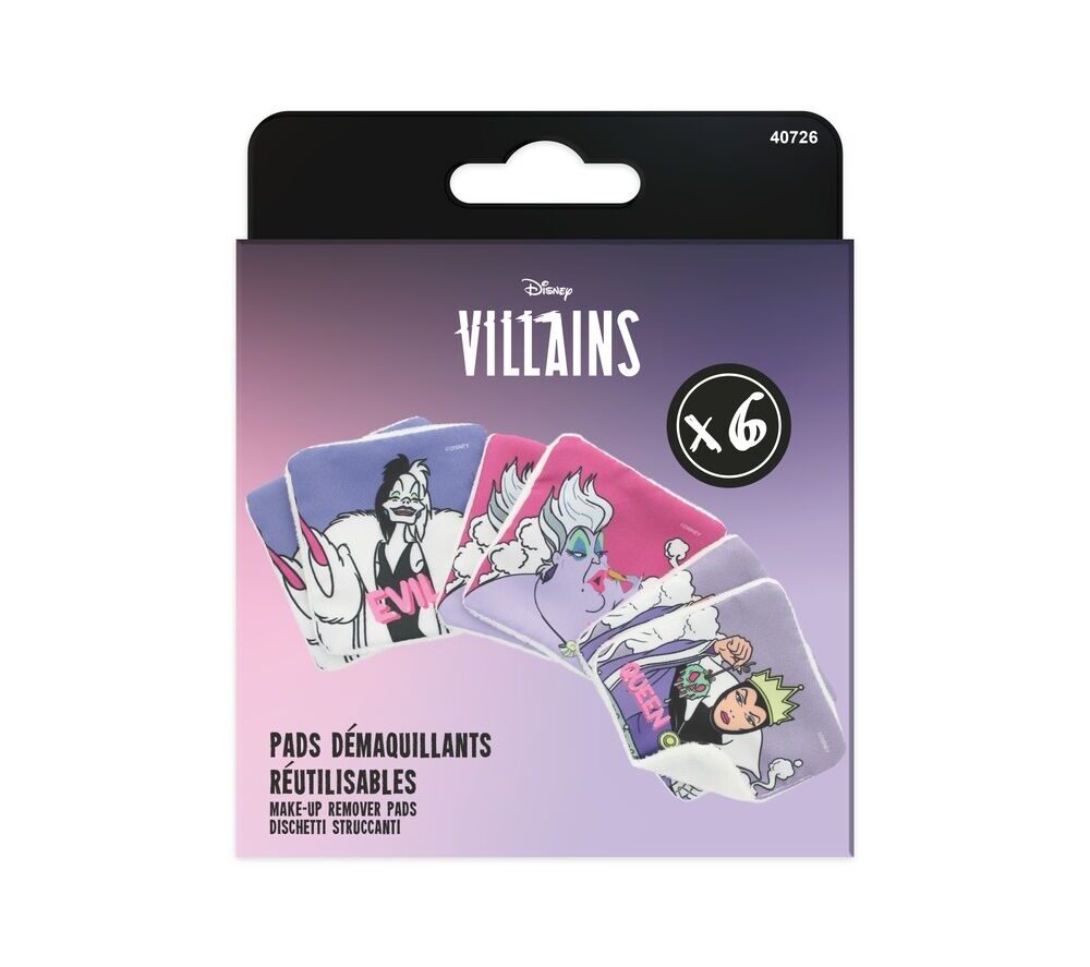 DISNEY VILLANAS DISCOS DESMAQUILLANTES REUTILIZABLES X6