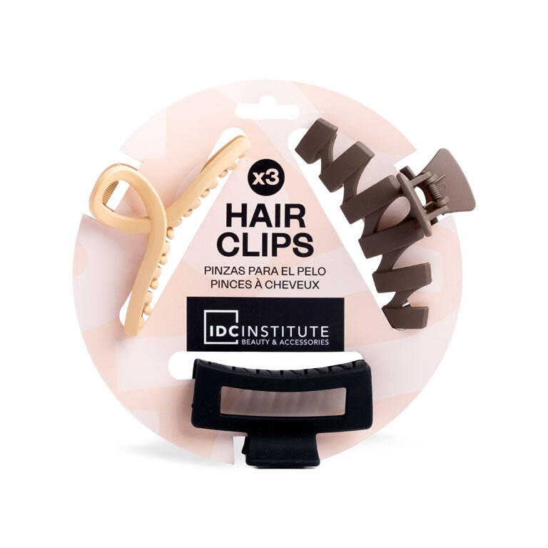 IDC INSTITUTE SET 3 PINZAS INFINITY DEL CABELLO ACABADO MATTE