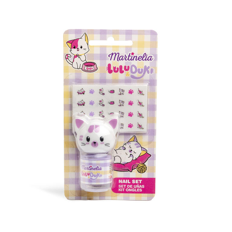 MARTINELIA LULU Y DUKI SET DE UÑAS ESMALTE Y STICKERS LILA