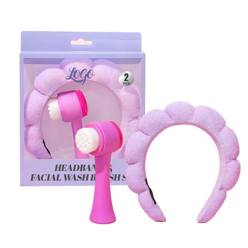 RUBY FACE COFRE DE SKINCARE FELPA DE NUBE Y CEPILLO FACIAL LILA