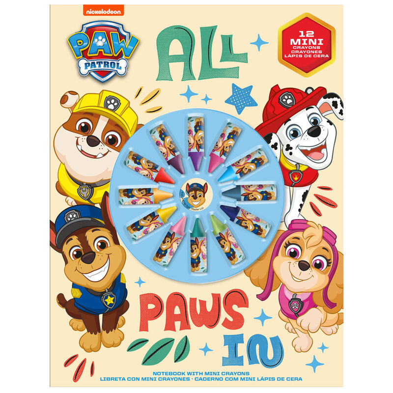 CUADERNO PEGATINAS Y 12 CRAYONES PATRUYA CANINA
