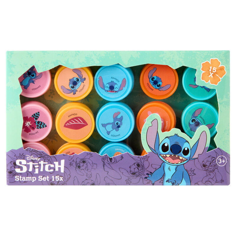 BLISTER DE 15 SELLOS ESTAMPADORES DE STITCH DISNEY