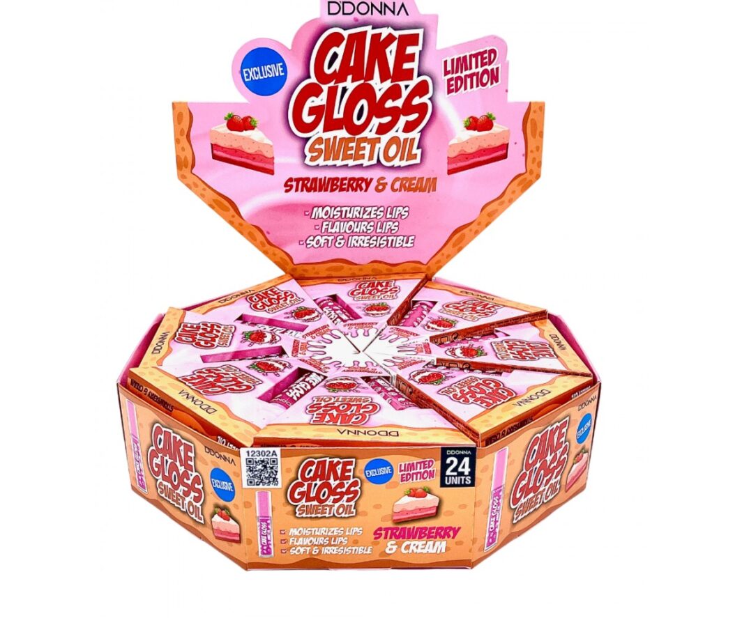 DONNA COSMETICS CAKE GLOSS DE TARTA DE FRESA Y NATA