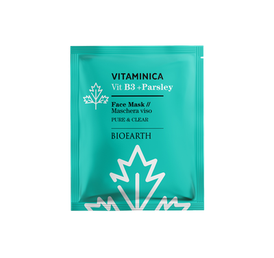 VITAMINICA BIOEARTH MASCARILLA FACIAL PURA VIT B3 + PEREJIL BLANQUEADORA DE IMPERFECCIONES