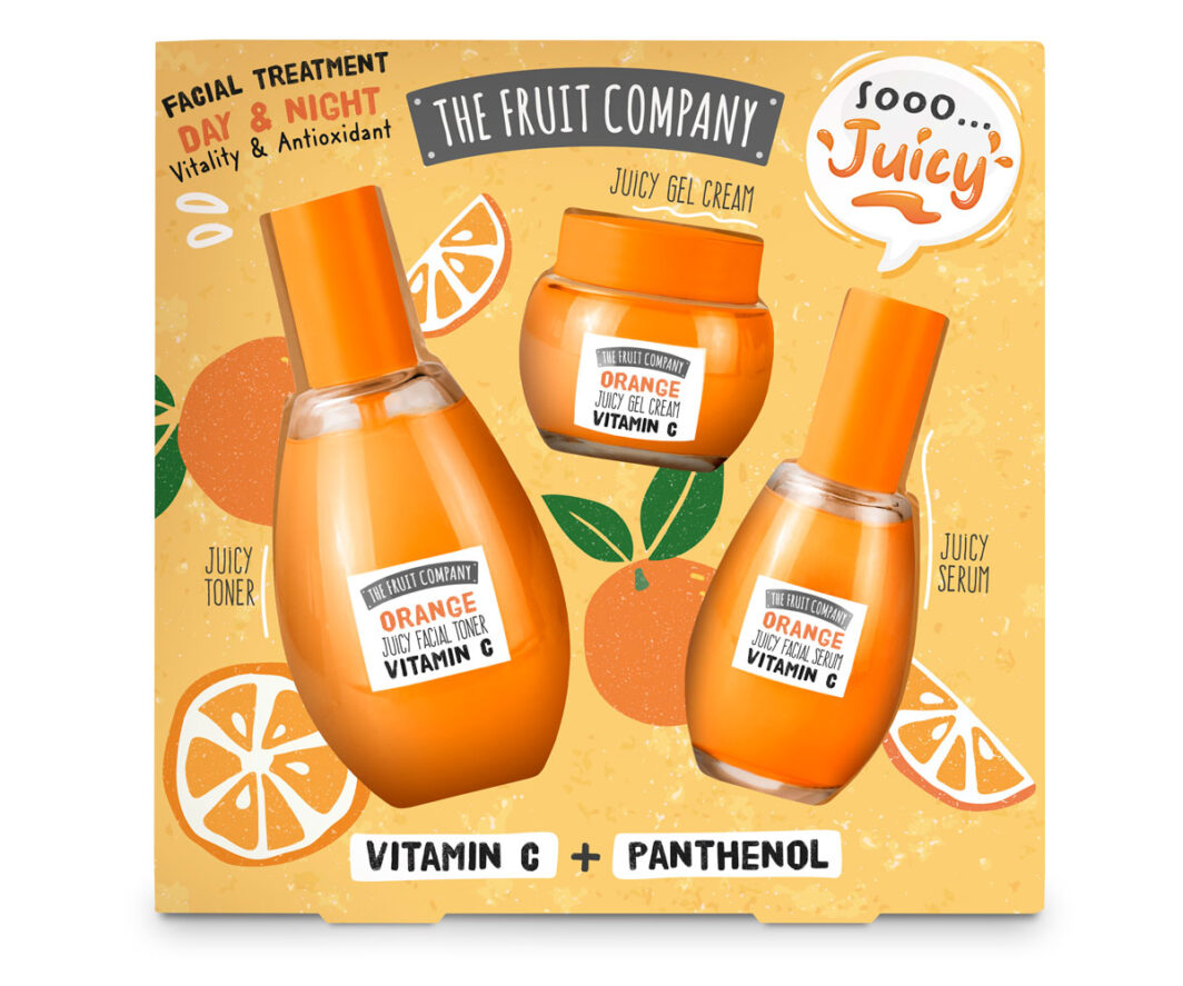 THE FRUIT COMPANY SET TRATAMIENTO FACIAL VITAMINA C TÓNICO + CREMA + SERUM