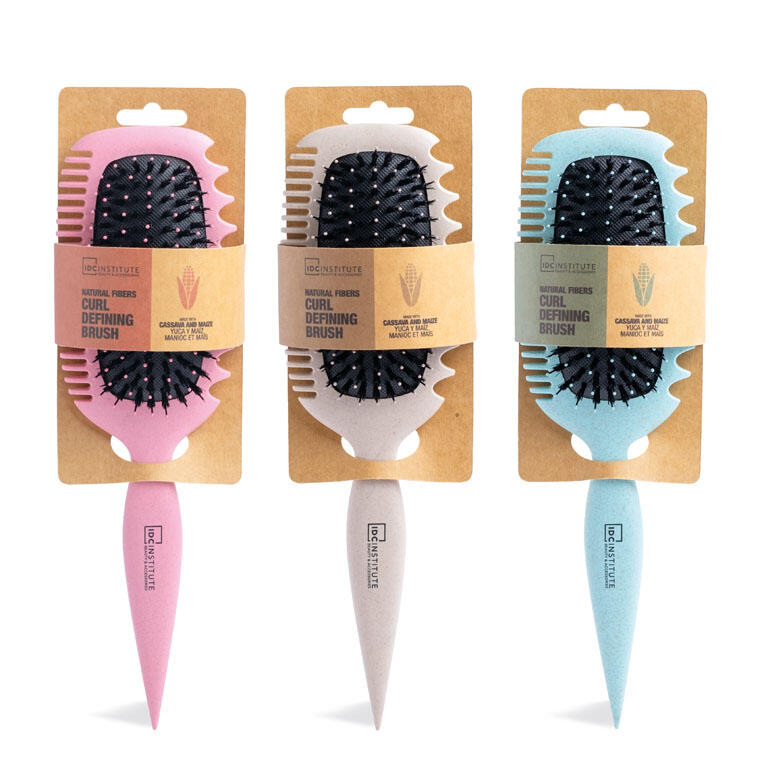 IDC INSTITUTE CEPILLO AZUL DEFINIDOR DE RIZOS Y ANTIENCRESPAMIENTO TRIPLE FUNCIÓN BIODEGRADABLE - Imagen 2