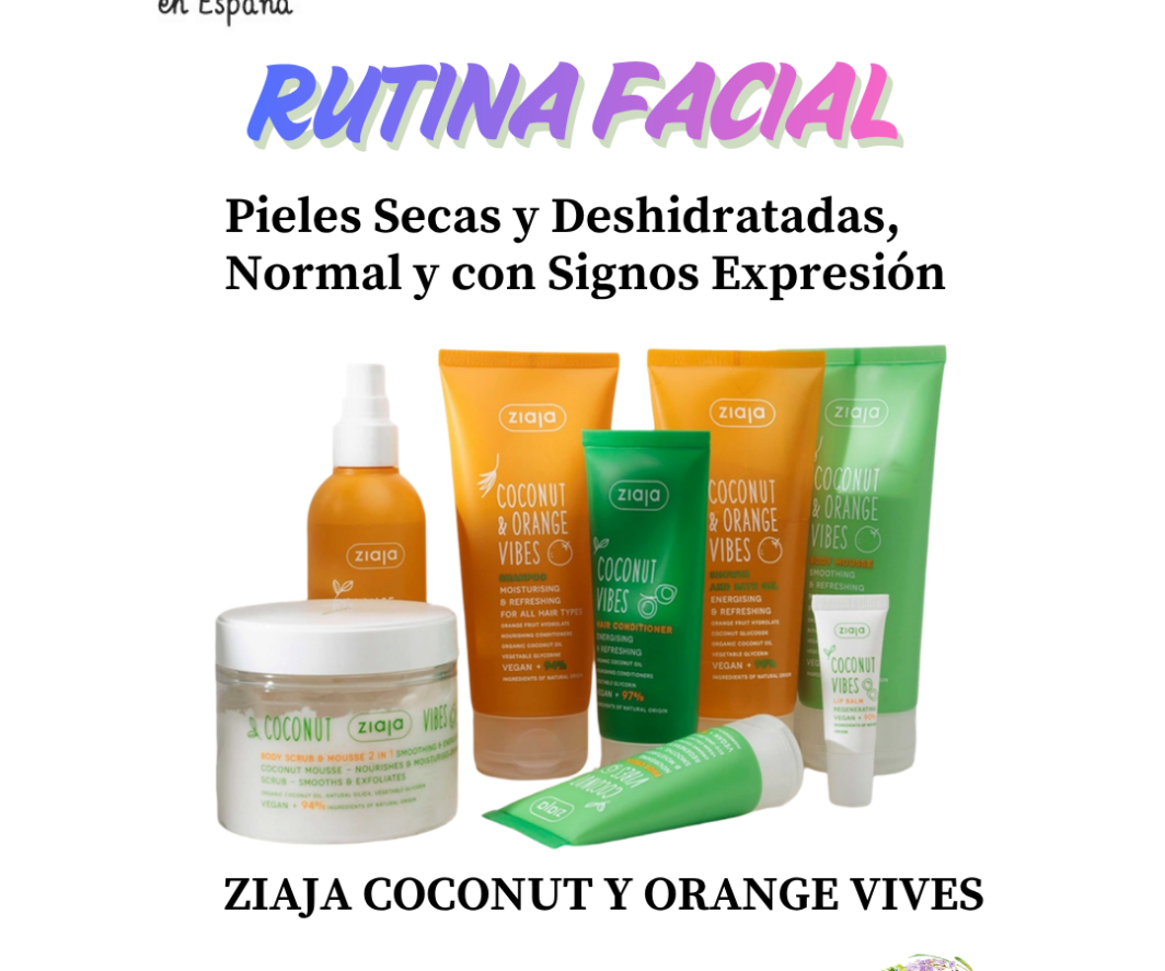 ZIAJA NOTAS COCONUT ORANGE VIVES RUTINA FACIAL CAPILAR Y CORPORAL TODO TIPO DE PIEL SECA Y DESHIDRATADA