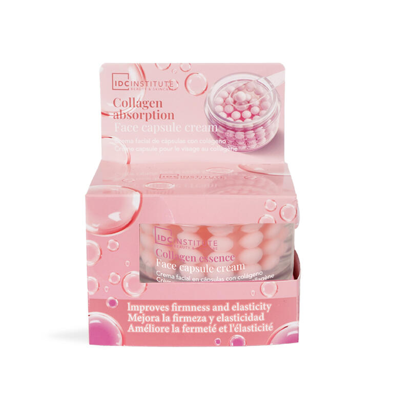 IDC INSTITUTE CREMA FACIAL CON CÁPSULAS DE COLÁGENO ROSADO EFECTO GLASS