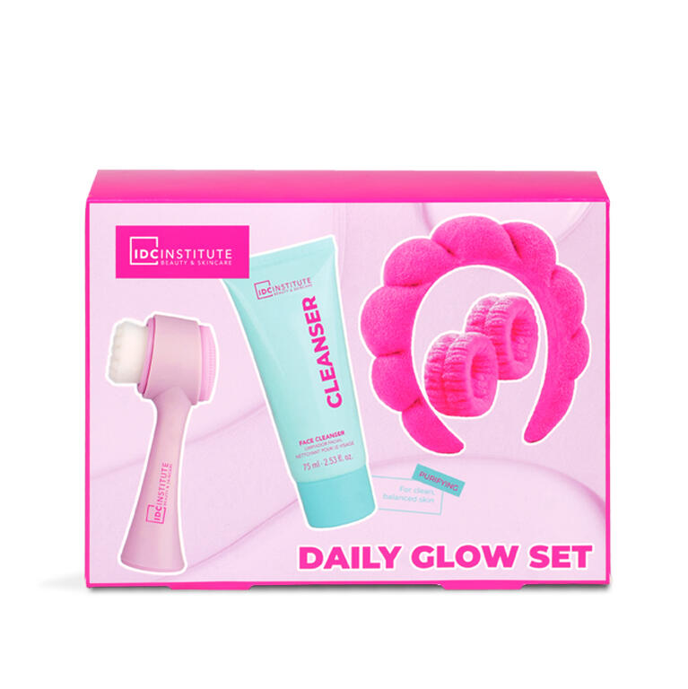 IDC INSTITUTE DAILY GLOW SET SKINCARE LIMPIEZA Y ACCESORIOS