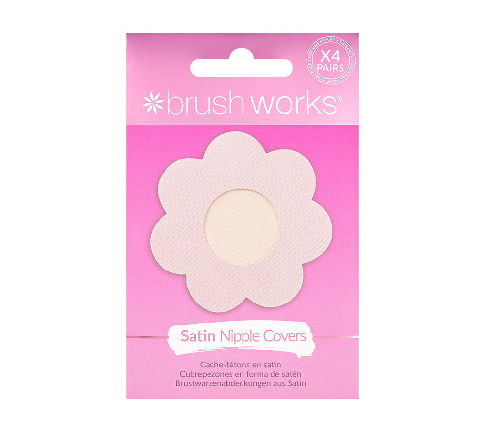 BRUSHWORKS FUNDAS DE SATÉN NUDE PARA PEZONES X4