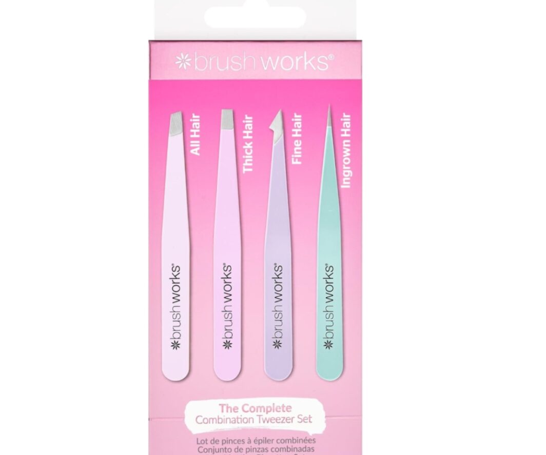 BRUSHWORKS SET DE PINZAS DEPILATORIAS PASTEL