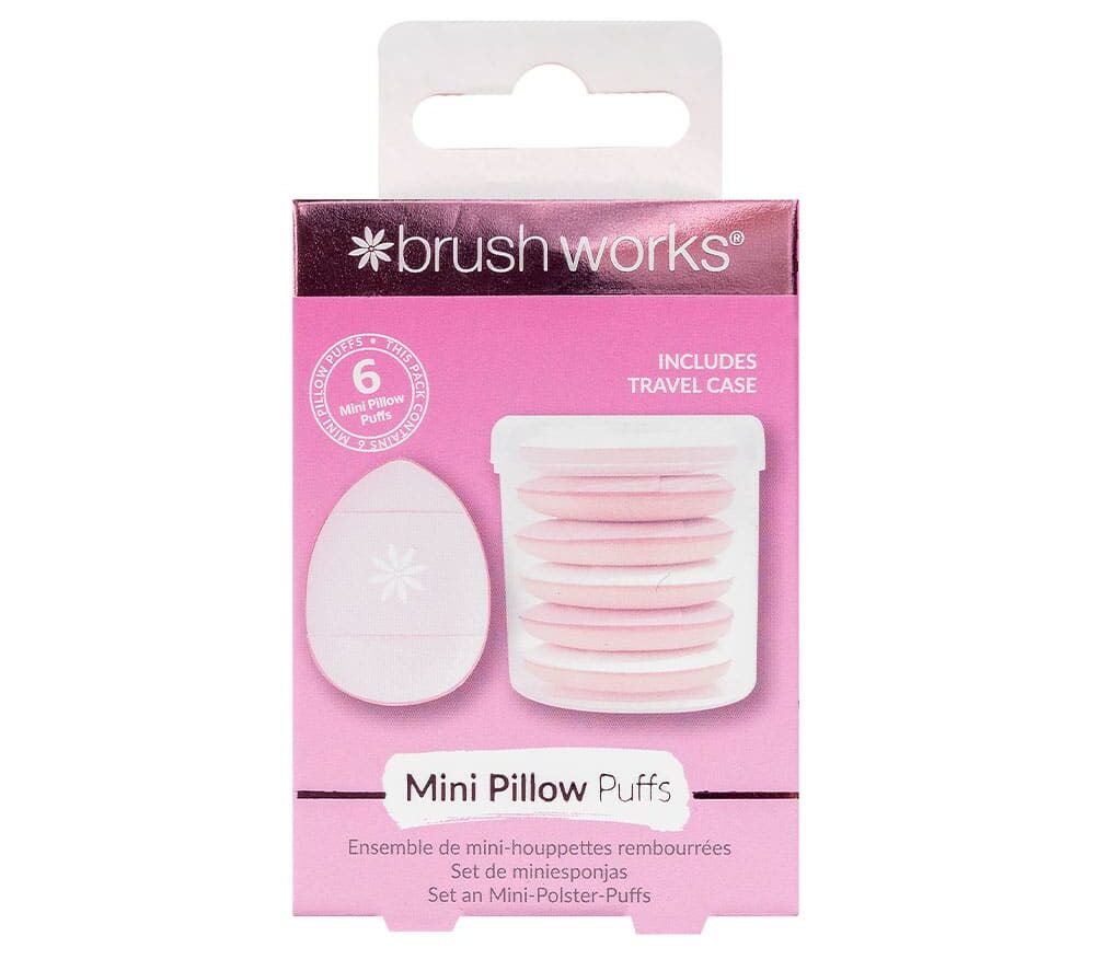 BRUSHWORKS MINI PILLOW PUFF ULTRA SOFT PACK DE 6